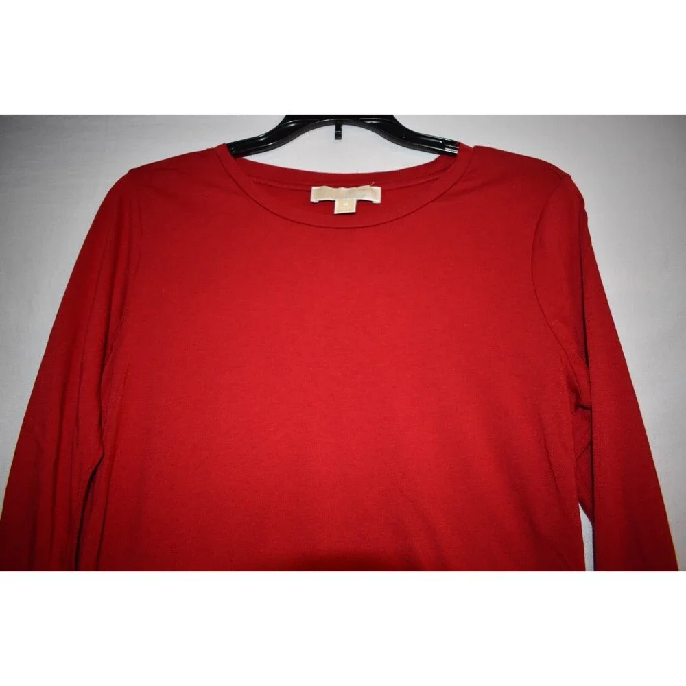 Michael Kors Gold  Studded  Top  Red Size Medium Bell Sleeves